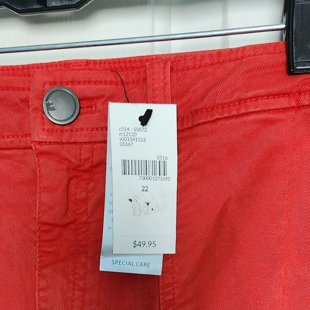 NWT Lane Bryant Womens Orange/Red Bermuda Rolled Cuff Shorts Size 22 New - Picture 3 of 6
